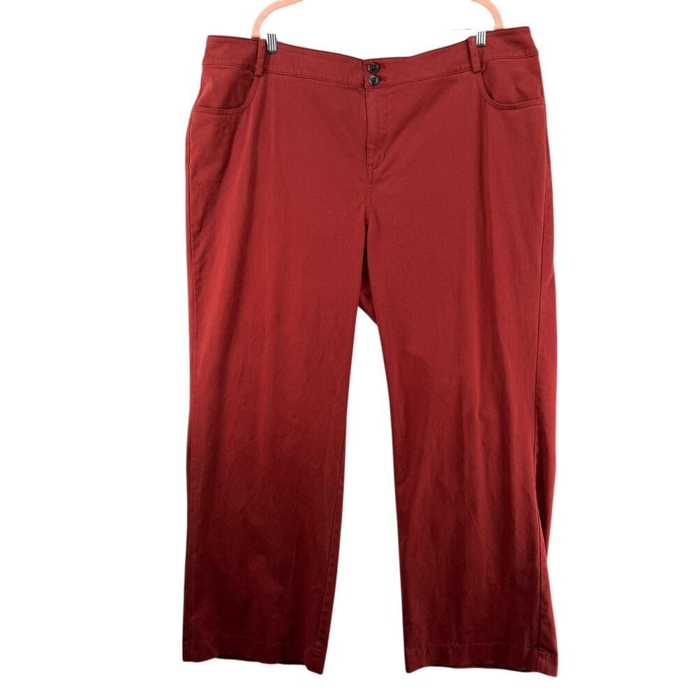 Soft Surroundings Pants Womens Plus Size 24W Red 5DD23 Soft Cotton Blend Stretch